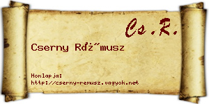 Cserny Rémusz névjegykártya